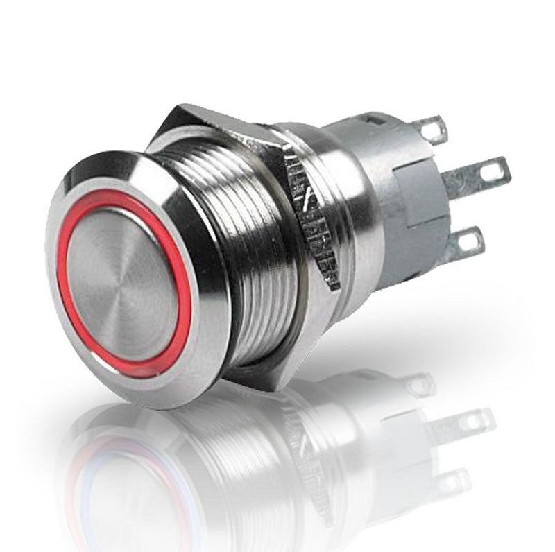 RVS Schakelaar - Hella Marine 24 Volt - Rood licht - Vergrendelend