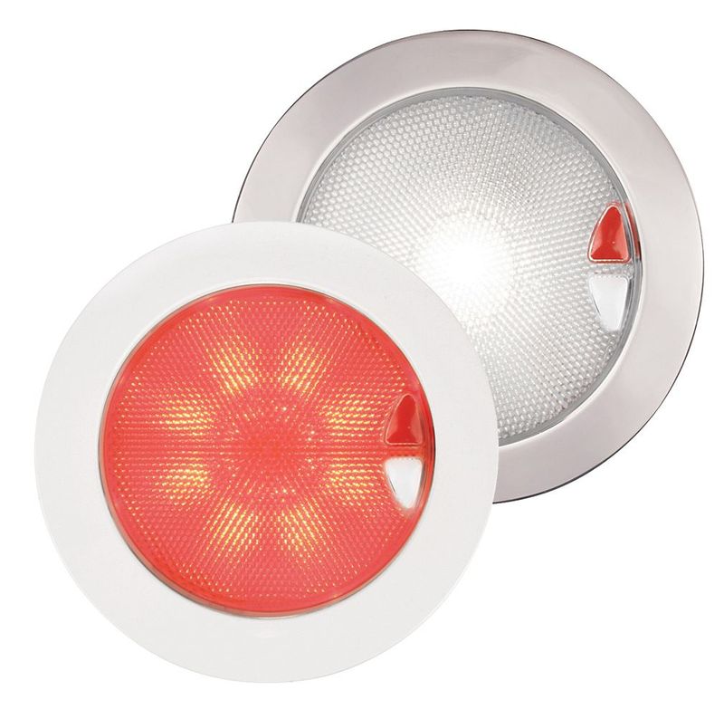 Ronde Inbouwspot Diameter 150 mm - Hella Marine Touch EuroLED 9-33 Volt - Wit Rood Licht - RVS Behuizing