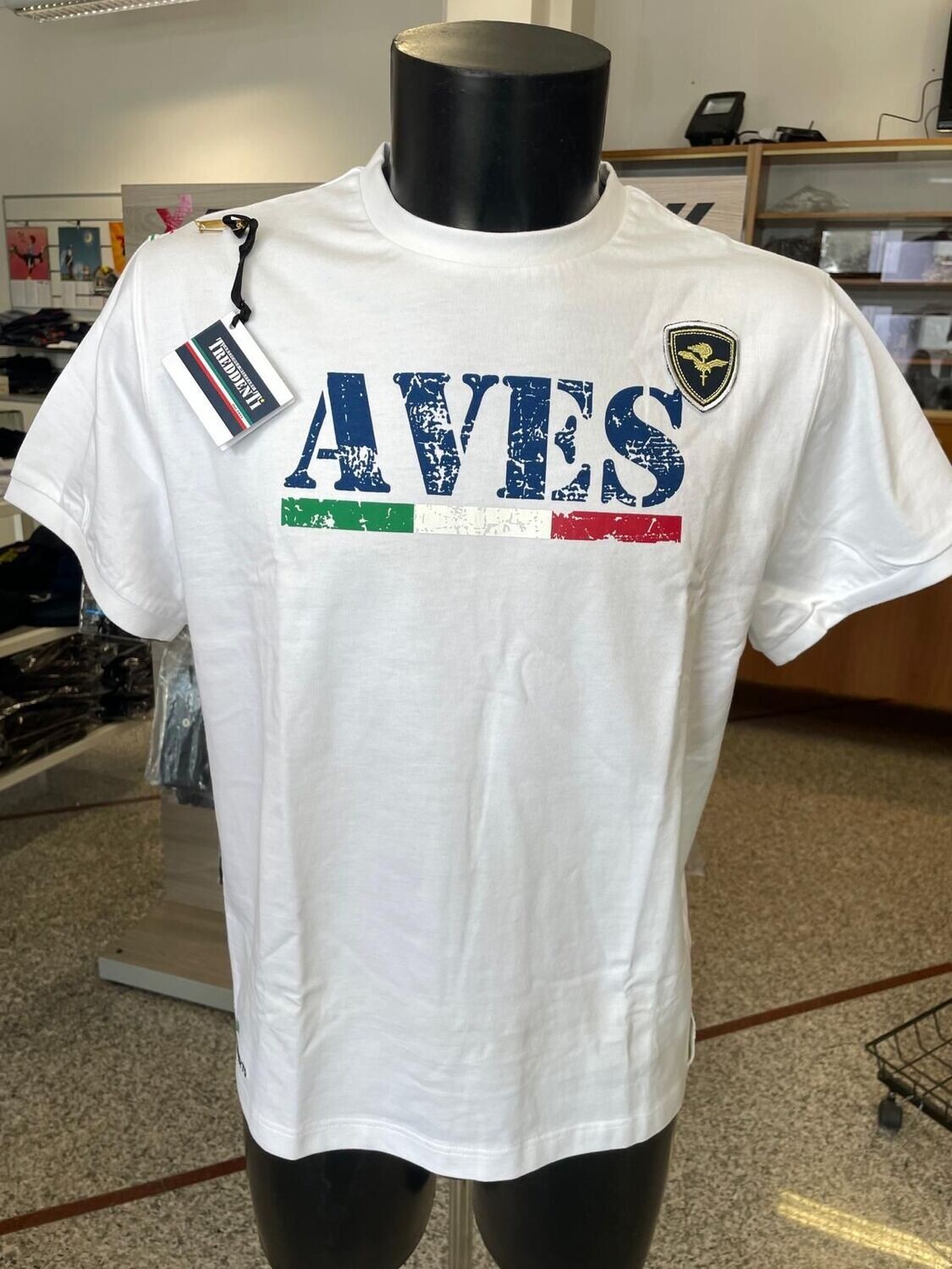 T-shirt uomo AVES bianca Esercito Sportswear ufficiale