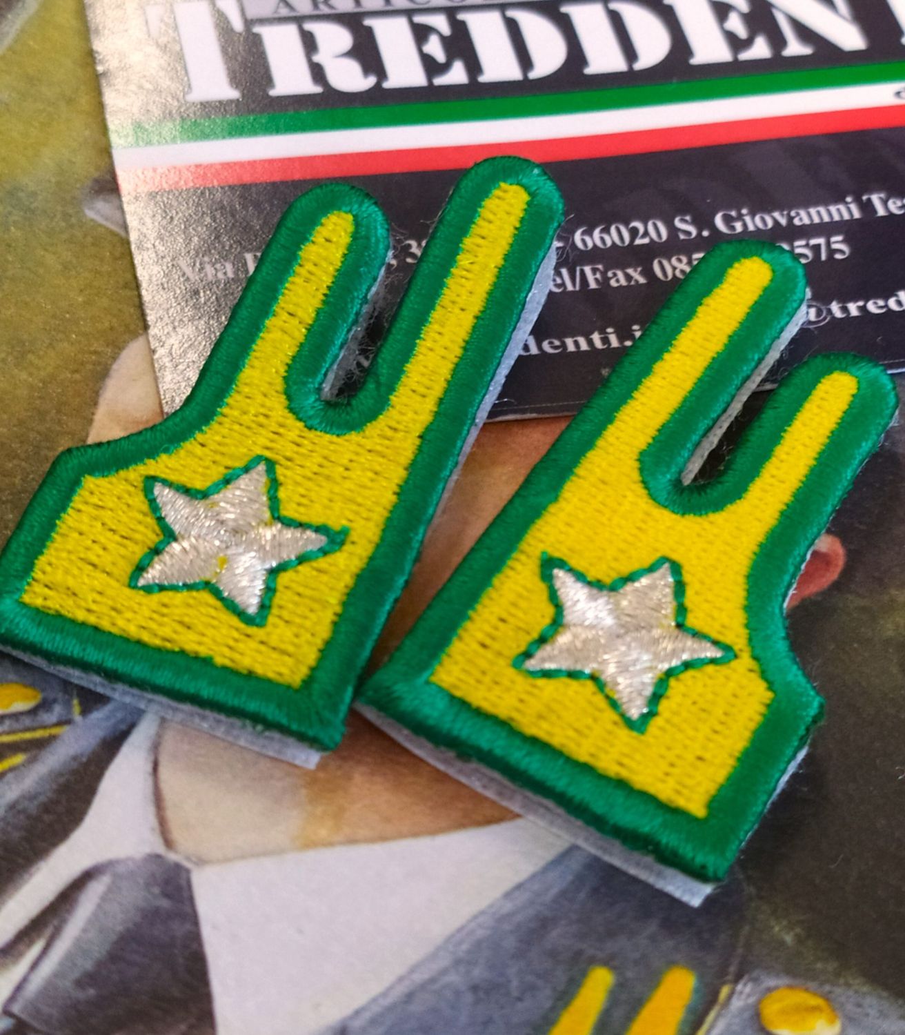 Paio di Alamari con velcro Guardia di Finanza