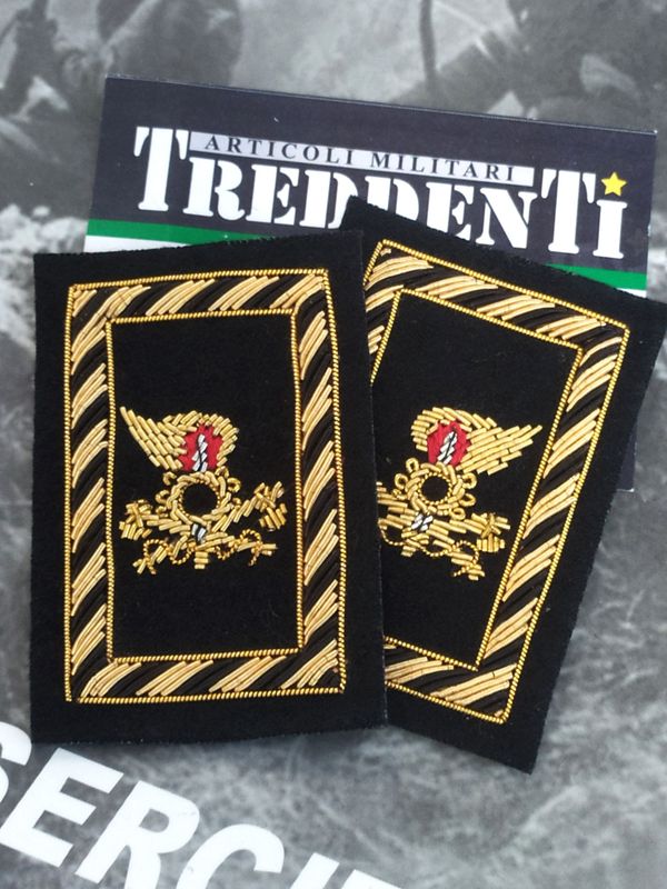 Travette ricamate per divisa da gala Esercito Italiano da sottufficiale corpo Genio Gustatori