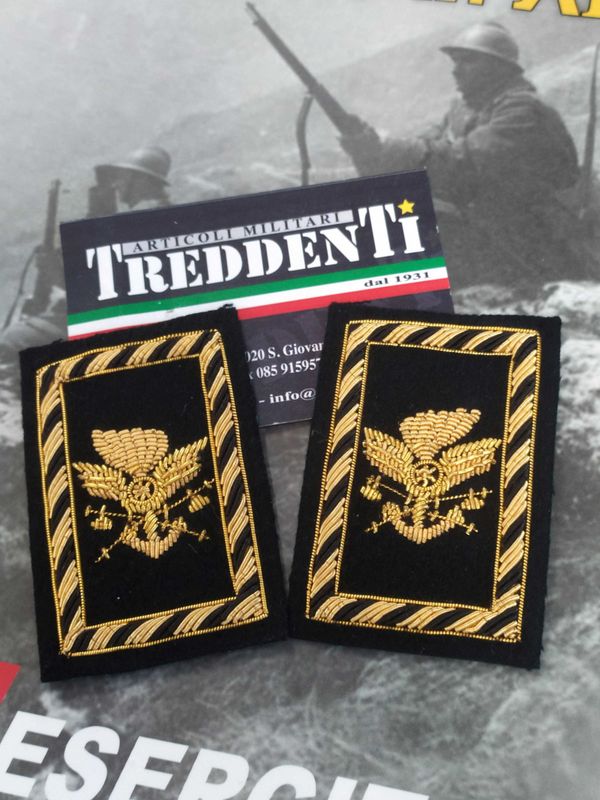 Travette ricamate per divisa da gala Esercito Italiano da sottufficiale corpo Genio Ferrovieri Tipo 1 e tipo 2
