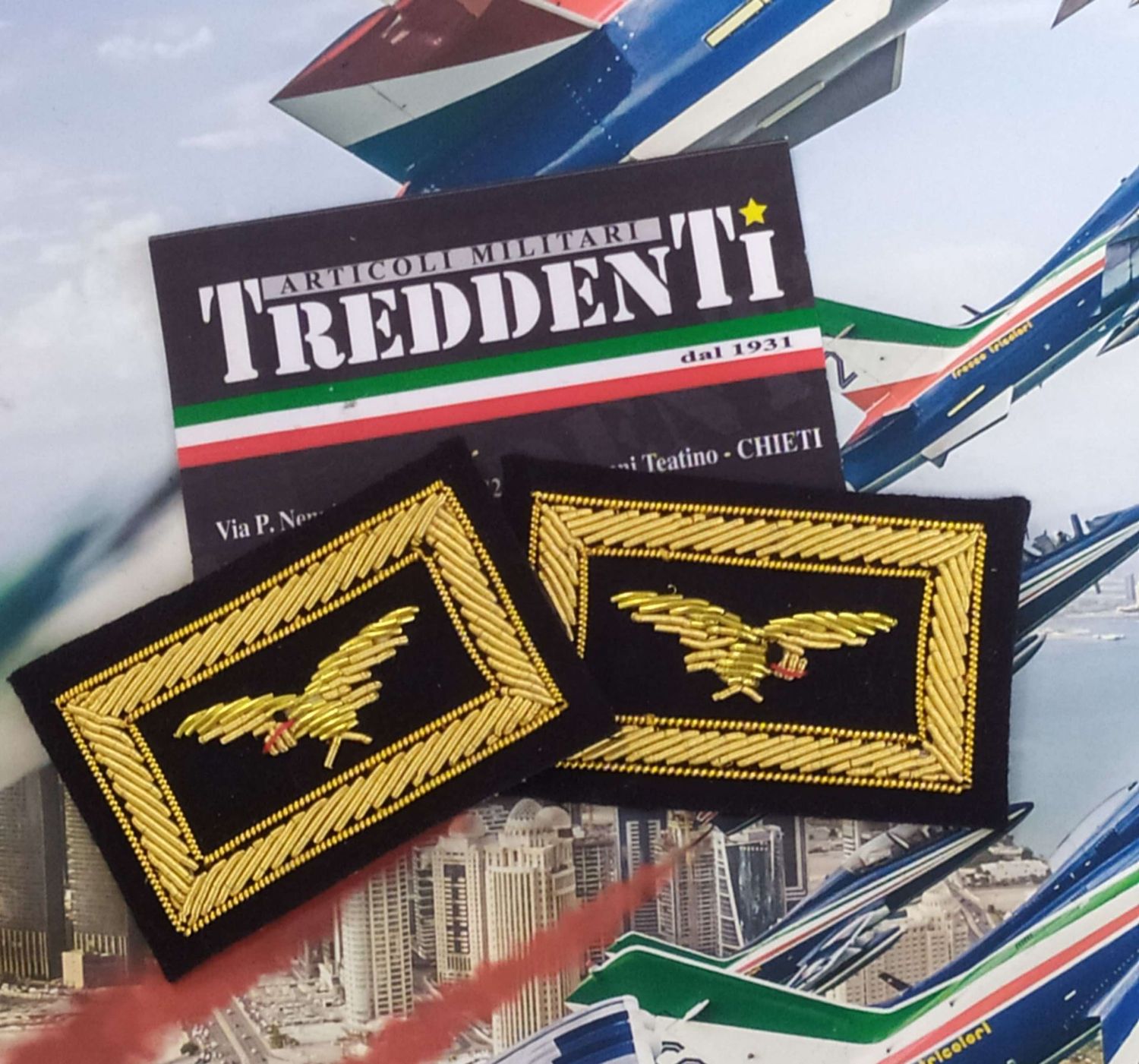 Travette ricamate per divisa Aeronautica Militare da ufficiale inferiore pilota - ruolo naviganti