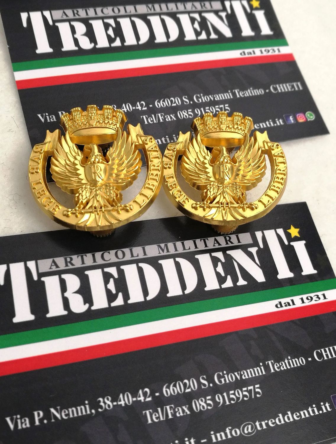 Gradi metallo Aquile Sub Lege  Libertas colore oro Polizia di Stato PS