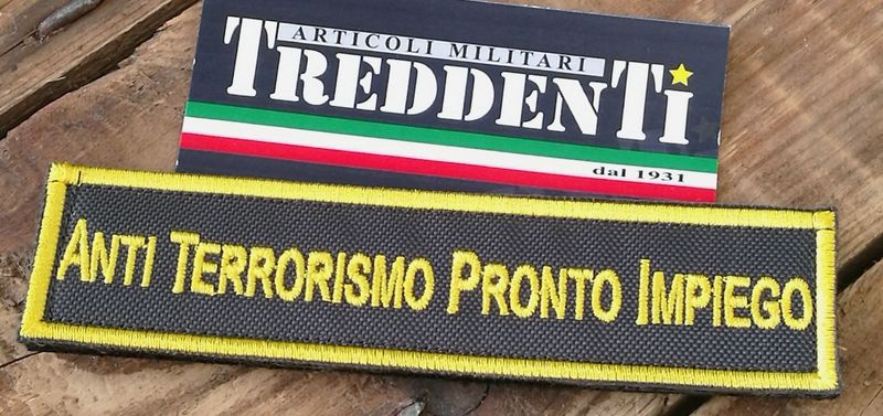 Scritta con velcro ANTI TERRORISMO PRONTO IMPIEGO Guardia di Finanza