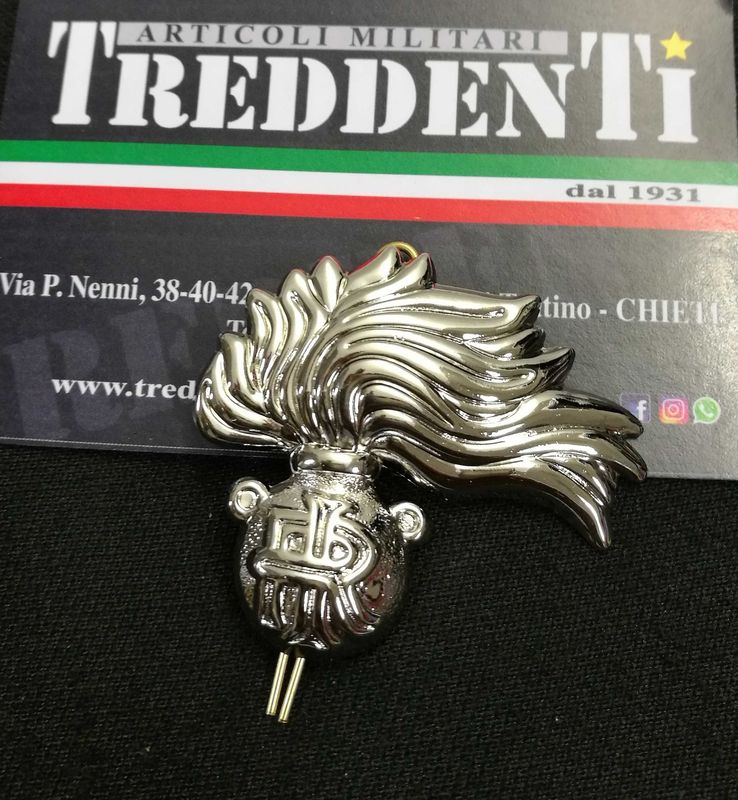 Fregio Fiamma metallo per basco.