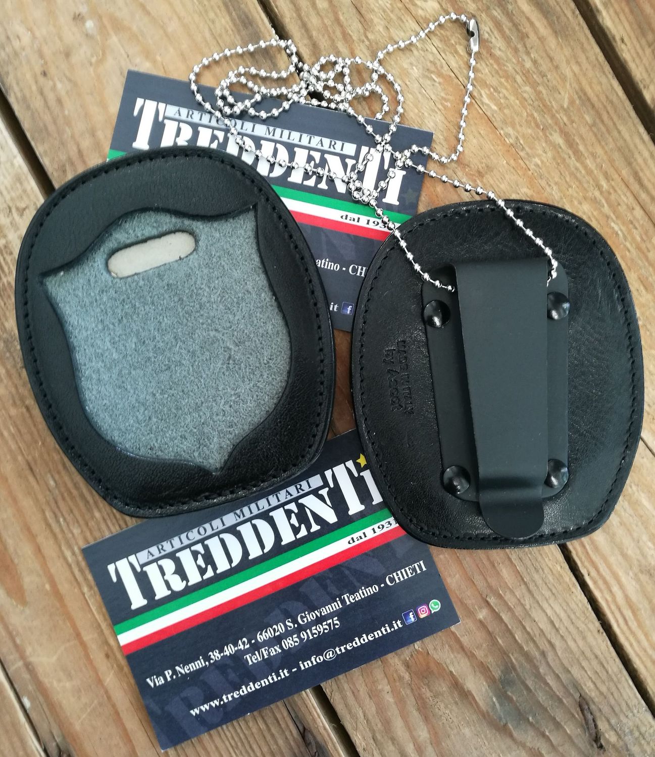 Porta placca PS in pelle da cintura ASCOT 606