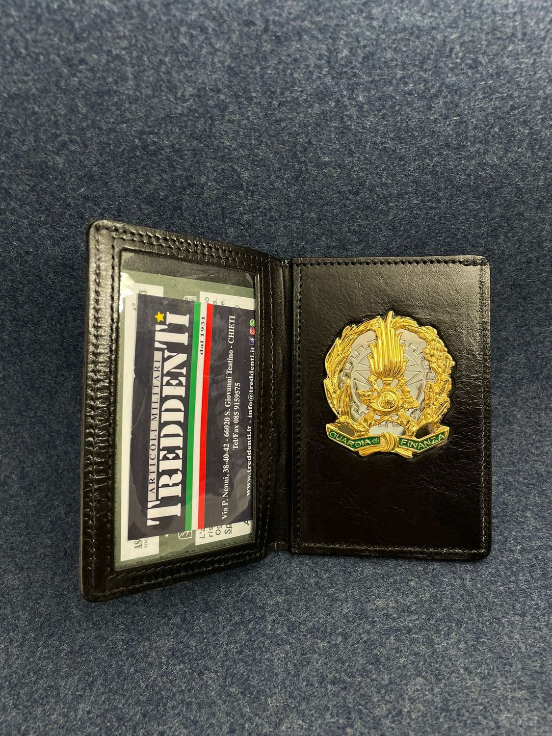 Portaplacca-portatesserino in pelle Guardia di Finanza Ascot 601 con placca