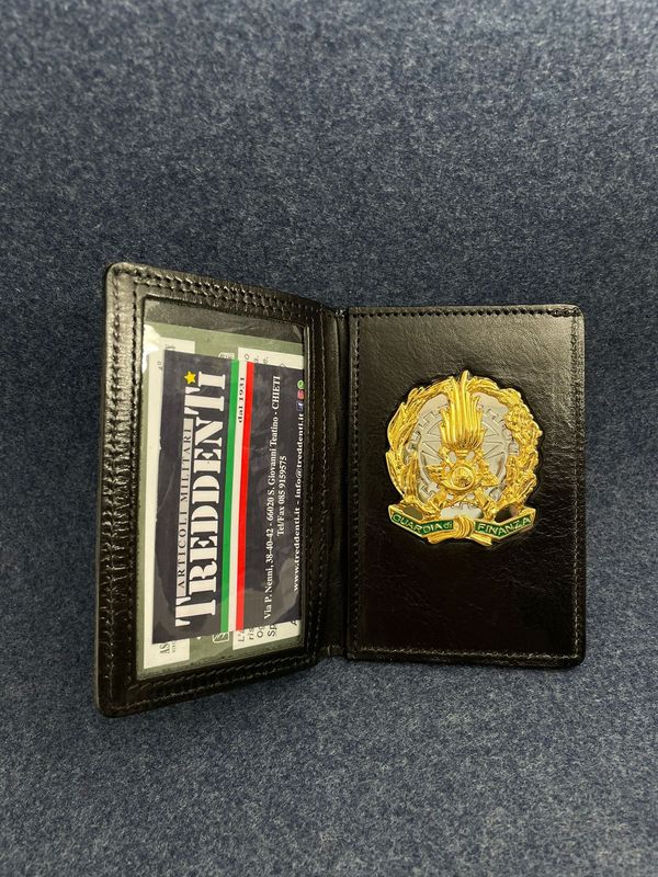 Portaplacca-portatesserino in pelle Guardia di Finanza Ascot 601 con placca