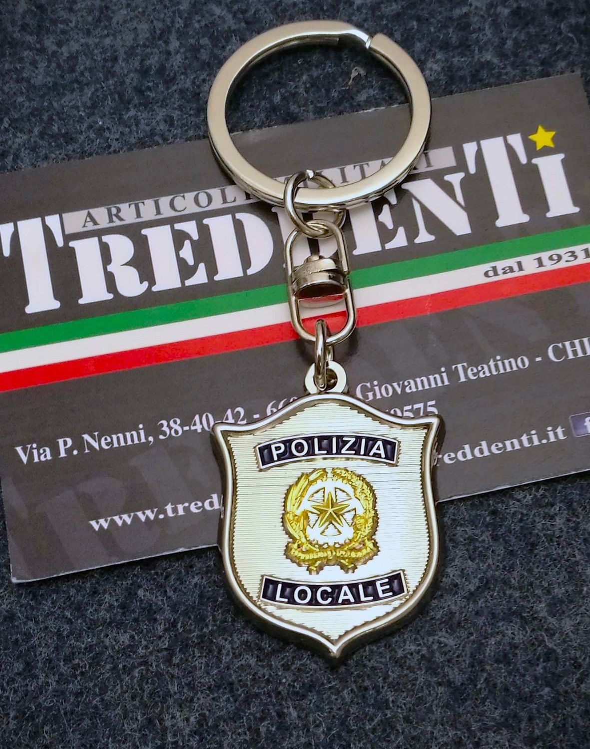 Portachiavi in metallo Polizia Locale