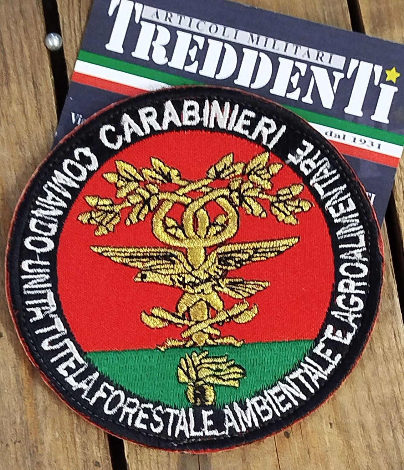 Scudetto Toppa Patch con velcro Omerale Carabinieri Forestale piccola