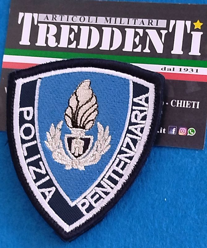 Patch Toppa ricamata a scudo Polizia Penitenziaria con velcro