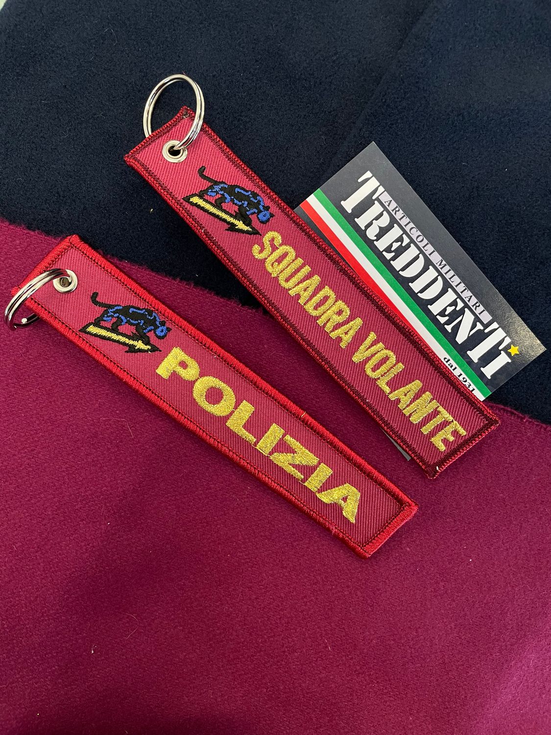 Portachiavi cremisi Polizia Squadra Volante