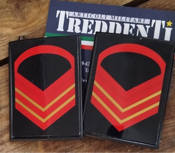 Paio di gradi in metallo per Primo Graduato Esercito Italiano EI