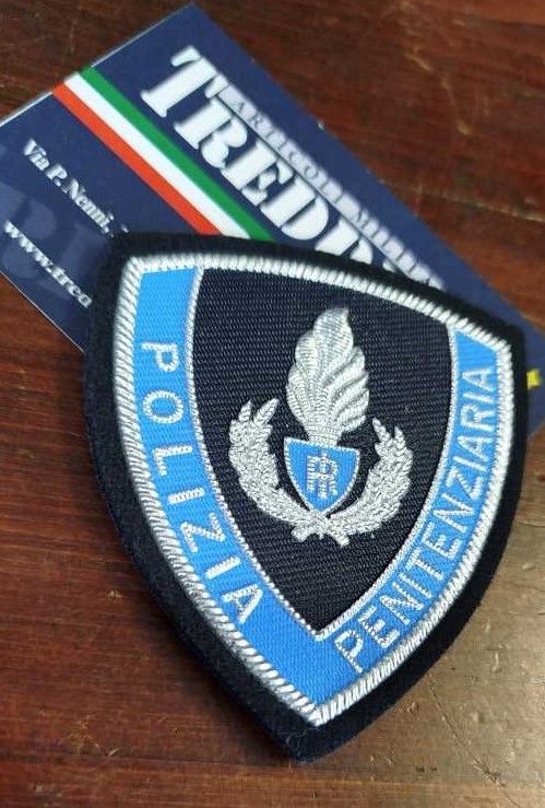 Patch Toppa plastificata a scudo Polizia Penitenziaria con velcro