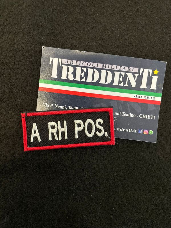 Gruppo Sanguigno Con Velcro Tuta OP CC A RH POS.