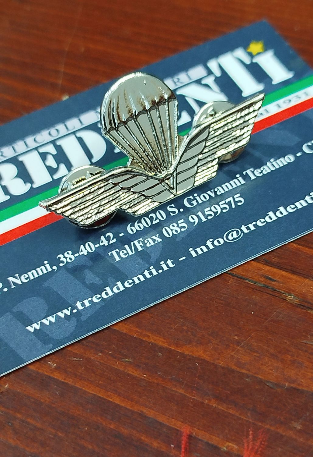 Brevetto Paracadutista Civile in metallo lucido per camicia