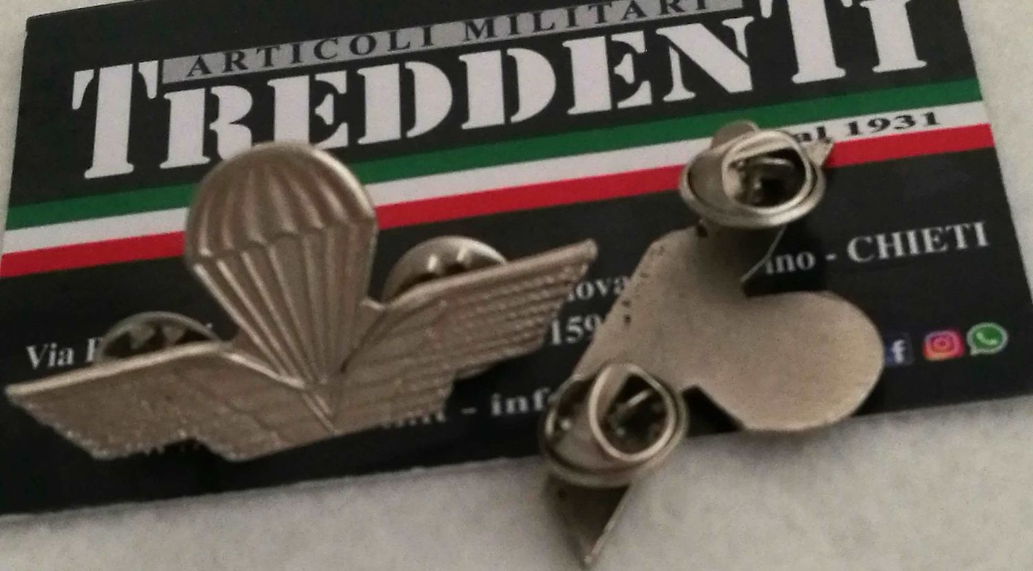 Brevetto Paracadutista Civile in metallo opaco per camicia