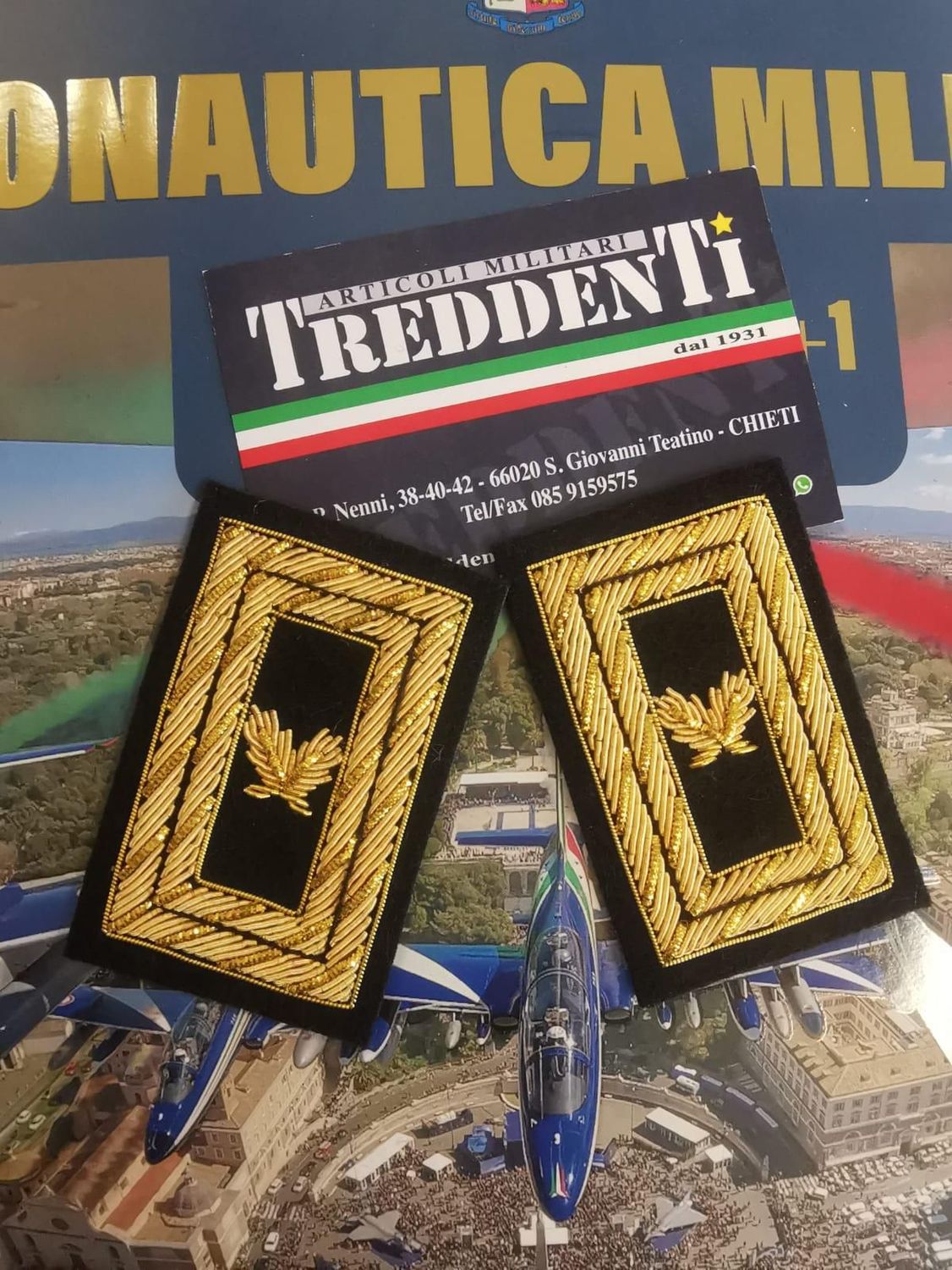 Travette ricamate per divisa Aeronautica Militare da ufficiale superiore - ruolo delle armi Travette ricamate per divisa Aeronautica Militare da ufficiale superiore - ruolo delle armi