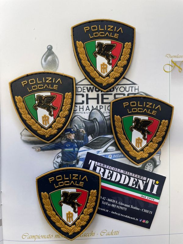 Patch Toppa gommata a scudo Polizia Locale con velcro