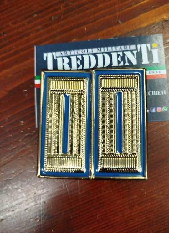 Mostrine Alamari in metallo per giacca colore blu/oro Mostrine Alamari in metallo per giacca colore blu/oro