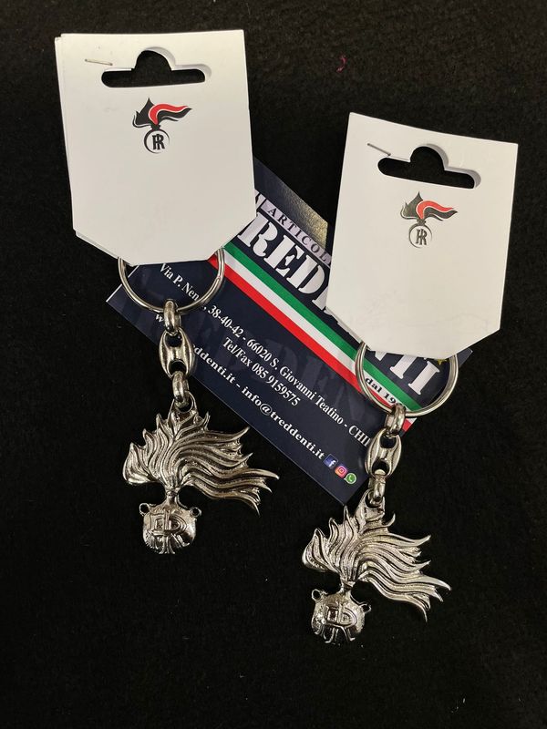 Portachiavi fiamma Carabinieri Argento Nuovo