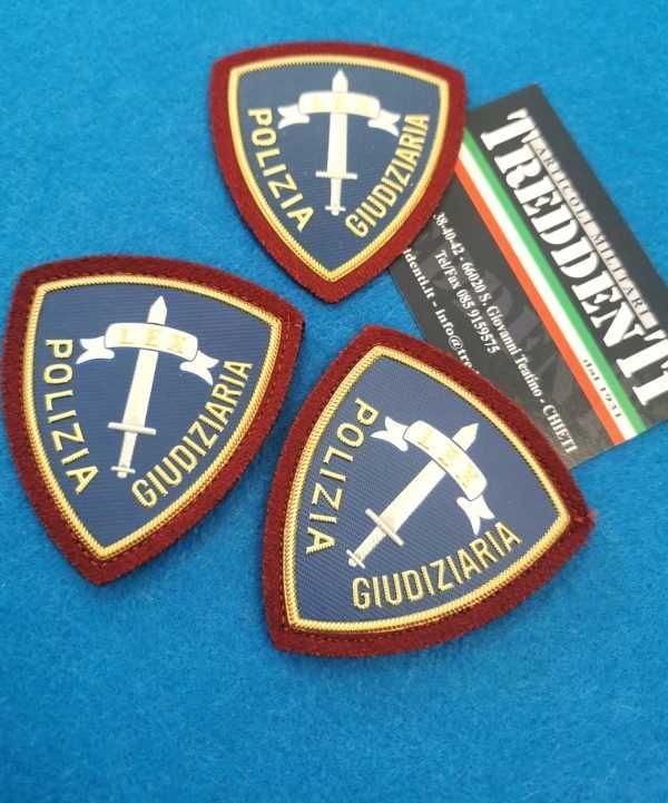 Patch scudo con velcro POLIZIA GIUDIZIARIA con velcro o da cucire Patch scudo con velcro POLIZIA GIUDIZIARIA con velcro o da cucire