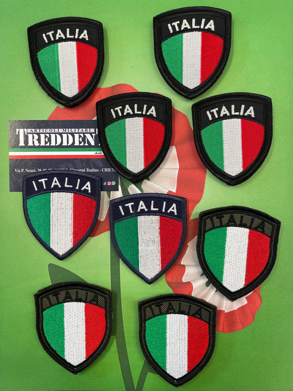 Scudetto ITALIA Ricamato con Velcro