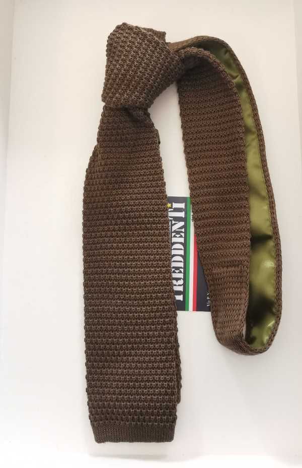 Cravatta Esercito Cavalleria kaki in lana Cravatta Esercito Cavalleria kaki in lana