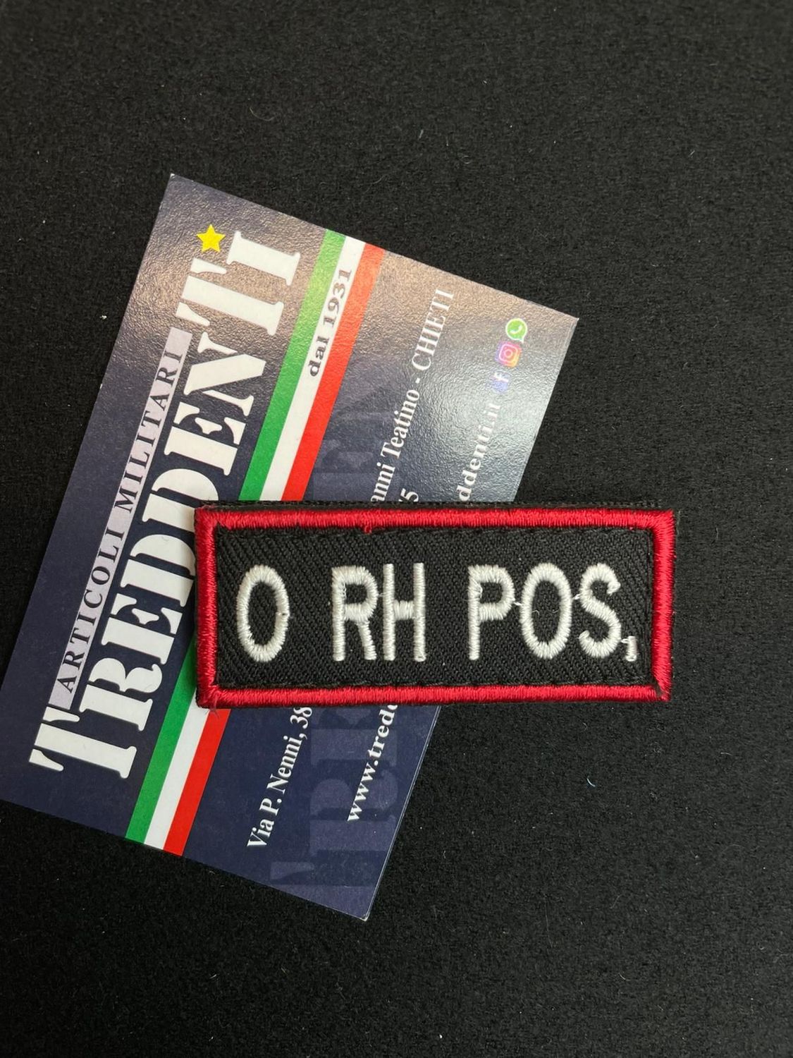 Gruppo Sanguigno Con Velcro Tuta OP CC 0 RH POS.