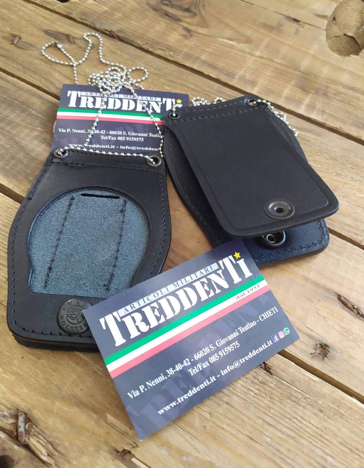 Porta placca in pelle Carabinieri da cintura o da collo Vega Holster 1WB senza placca