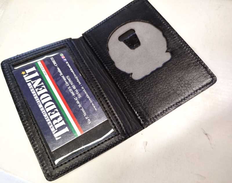 Portaplacca-portatesserino in pelle Carabinieri Ascot 601 senza placca