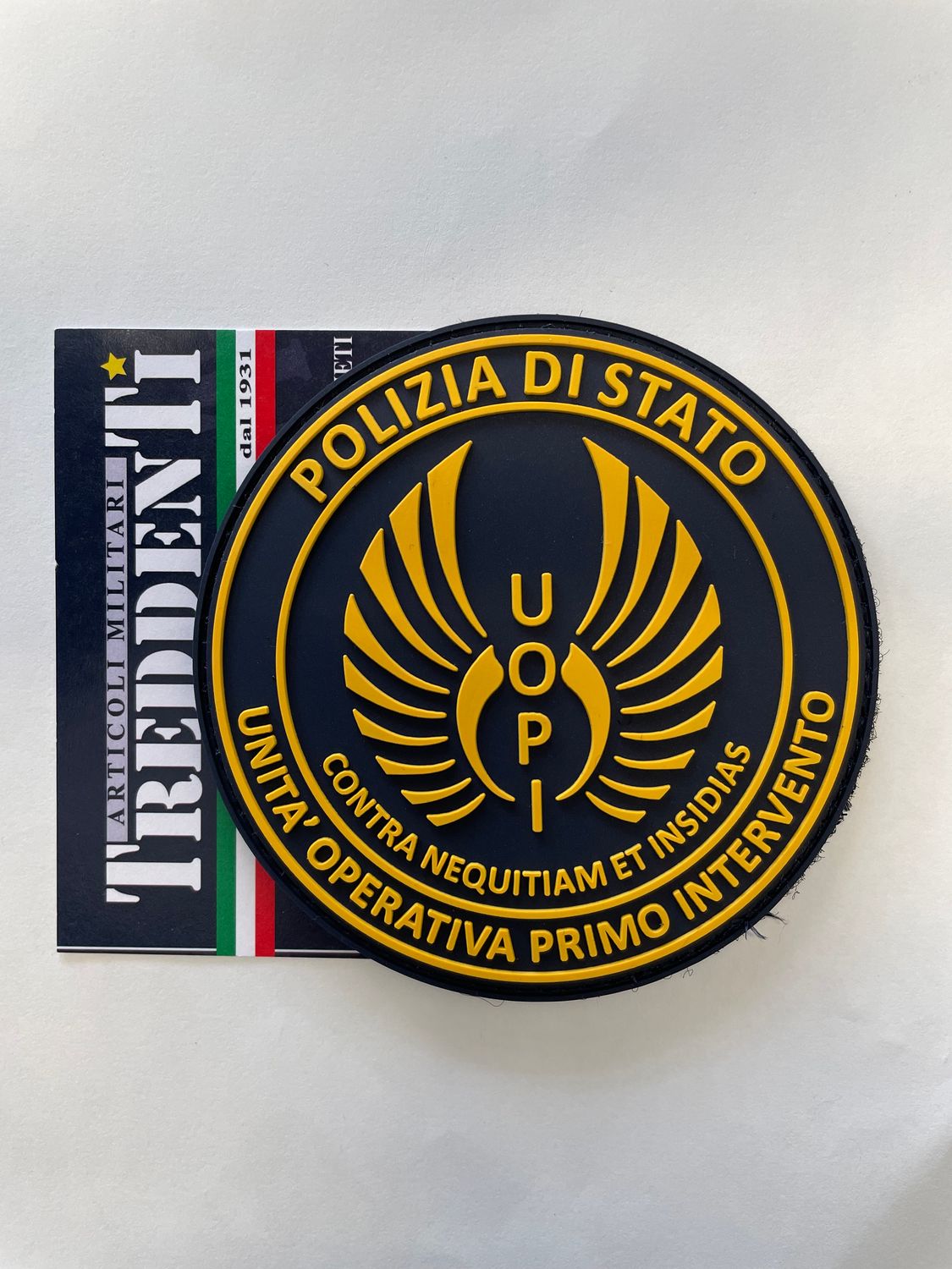 Patch Toppa Polizia di Stato Unità Operativa Primo Intervento in PVC con velcro Patch Toppa Polizia di Stato Unità Operativa Primo Intervento in PVC con velcro