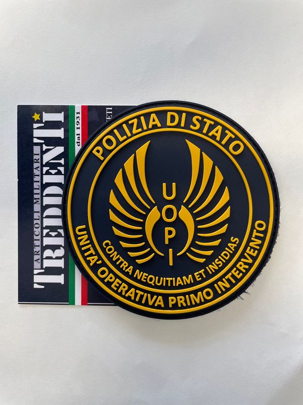 Patch Toppa Polizia di Stato Unità Operativa Primo Intervento in PVC con velcro