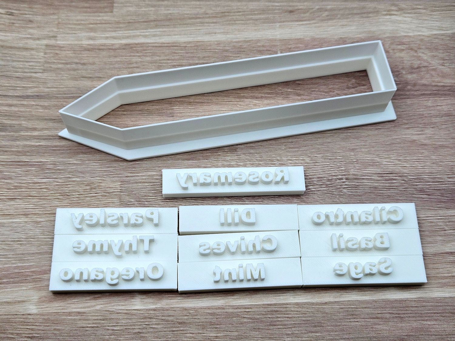 Custom 3D Printed Garden Marker Set – Cookie Cutter &amp; Herb Stamps