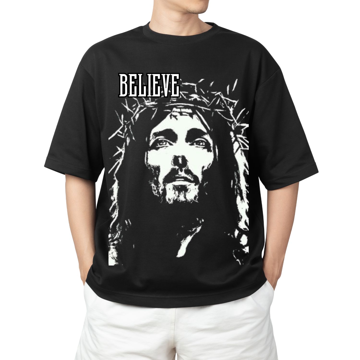 Мъжка тениска Овърсайз Jesus