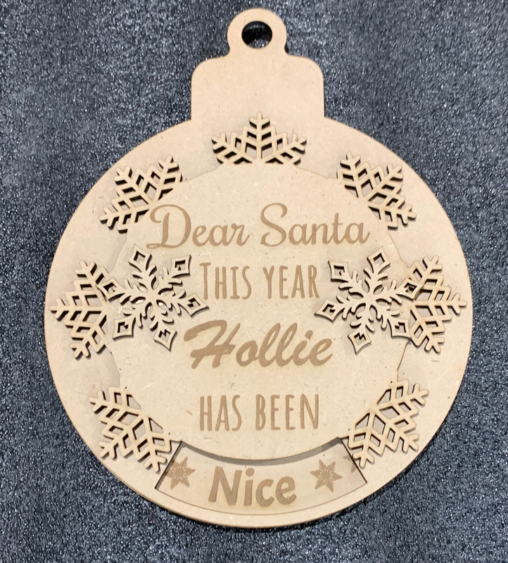 Naughty Nice Bauble - Personalised