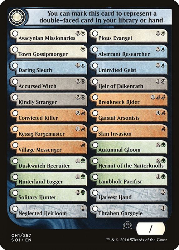 Shadows Over Innistrad Checklist 1 SOI_CH1 Shadows Over Innistrad Checklist 1 SOI_CH1