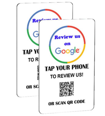 Tap and Share Contactless Sharing Smart NFC Google Review Follow Card Sticker (Review us on Google Card, 2, Count)