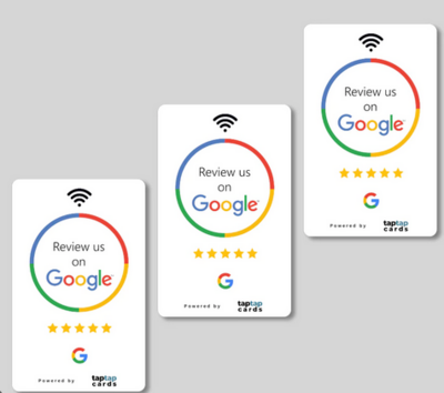 Tap and Share Contactless Sharing Smart NFC Google Review Follow Card Sticker (Review us on Google Card, 3, + LOGO or PHOTO)
