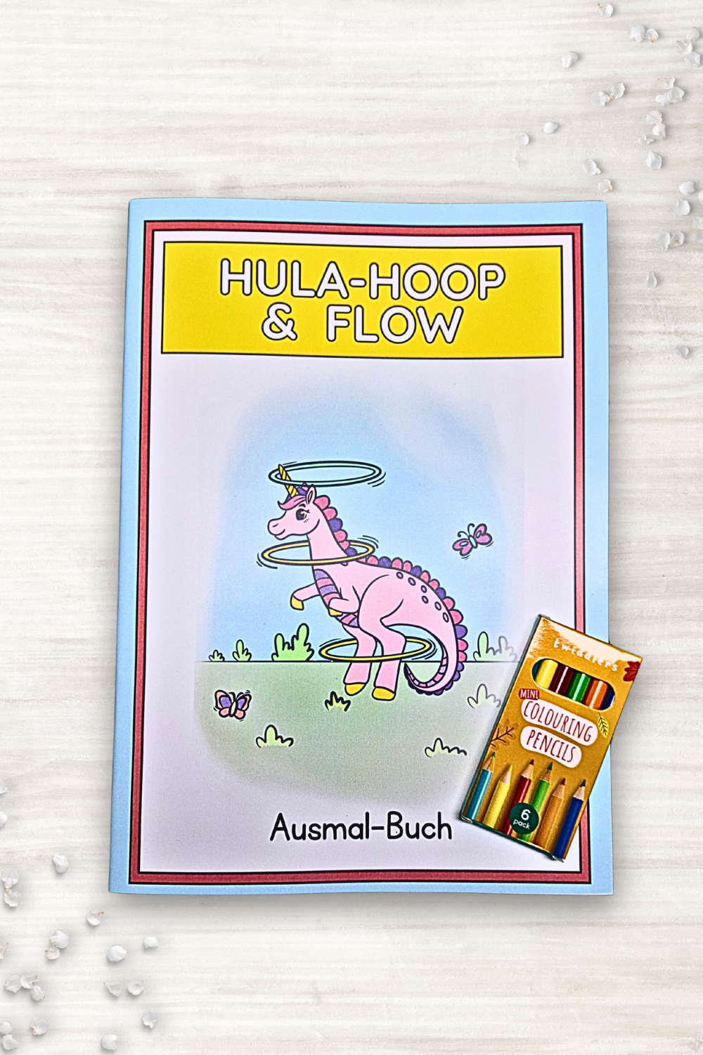 "Hula-Hoop & Flow Ausmal-Buch" Hula Hoop, Flow, Kinder, Kreativität, Malbuch inklusive Stifte