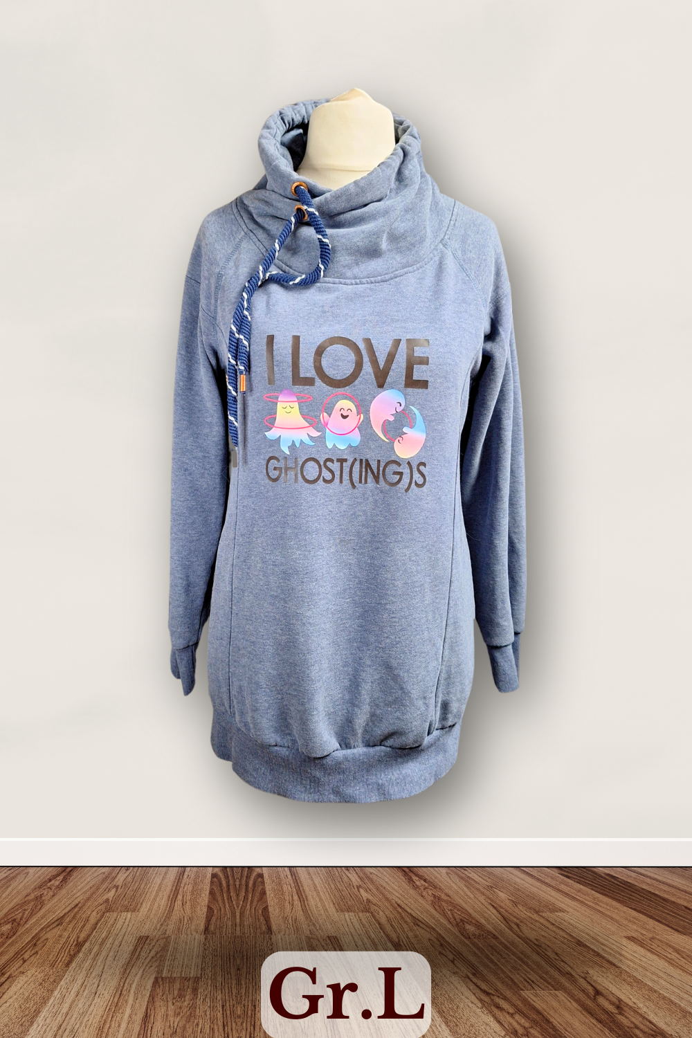 PrintPulli I_love_Ghost(ing) Blue L