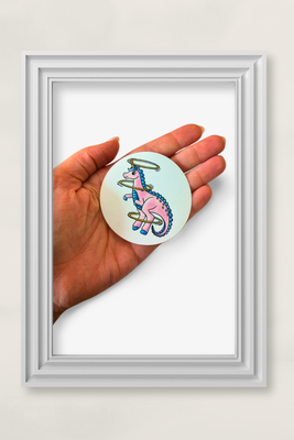 Einhorndino Sticker – Magische Kreativität trifft auf Hula Hoop! 🦄🦖✨