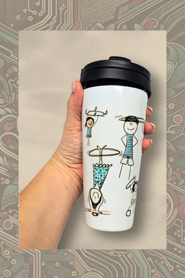 🎨 Hula-Hoop Thermobecher – Für heiße & kalte Getränke🎨