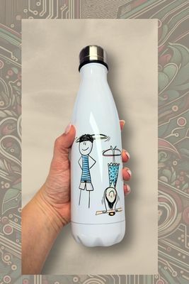 🎨 Hula-Hoop Trinkflasche– Edelstahl-Trinkflasche mit Motivwahl