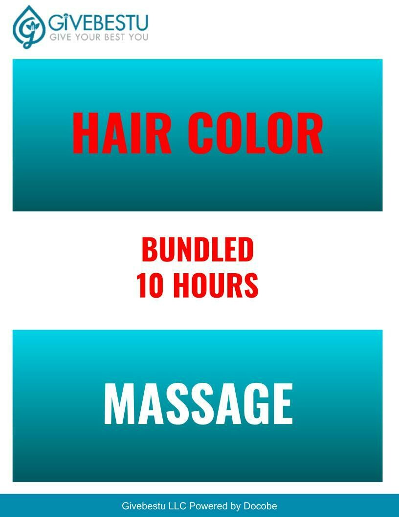 Bundle 10-Hours CE Hair Color & Massage Class