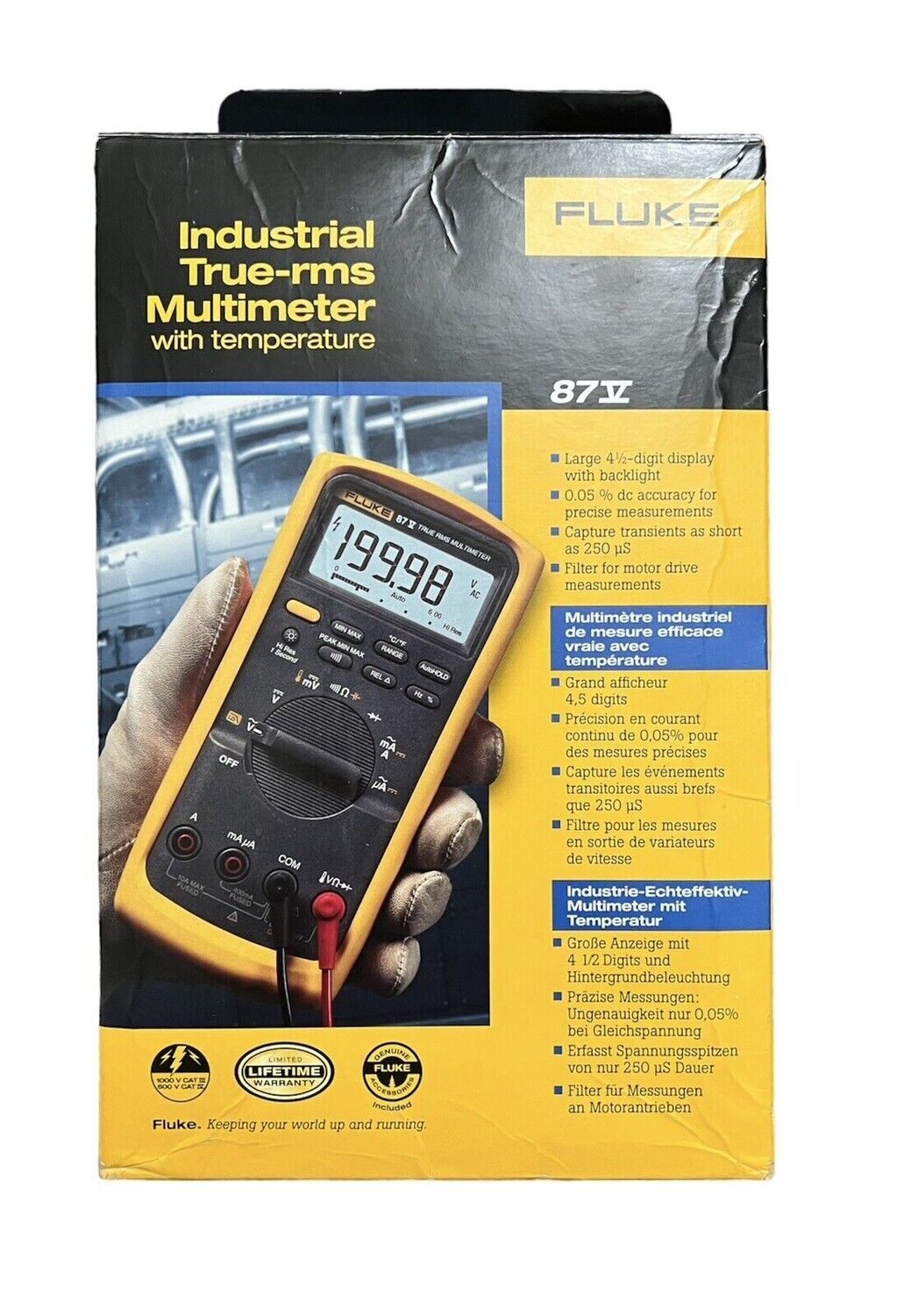 FLUKE 87V Industrial True-rms Multimeter w/ Temperature