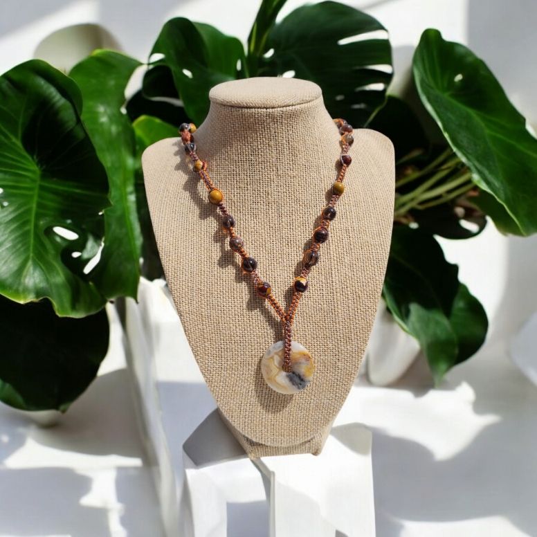 Crazy Lace Agate Donut Necklace