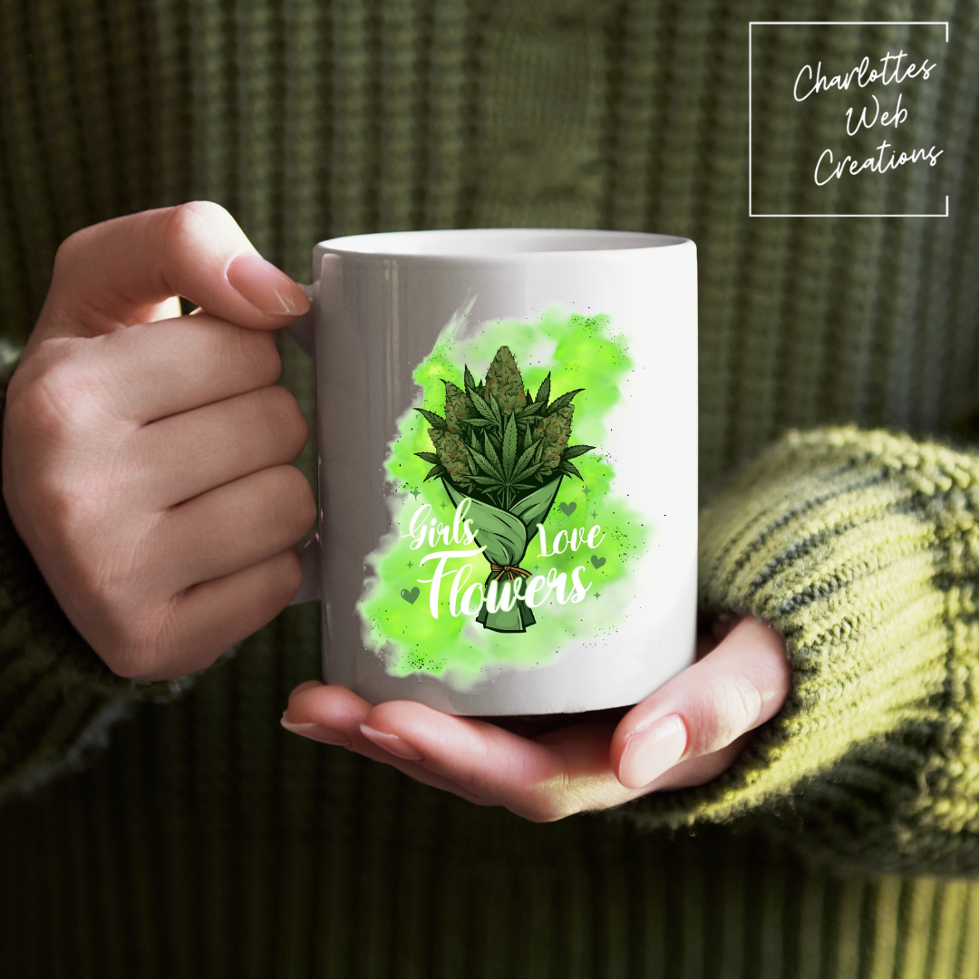 Girls Love Flowers Mug