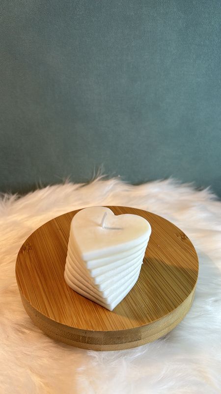 Bougie cœur décalé Fleur de Coton